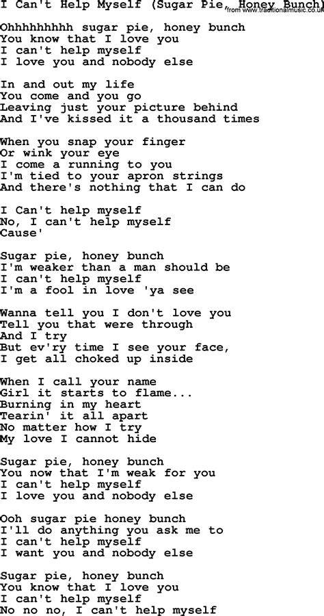 sugar pie honey bunch lyrics|sugar pie honey bunch song.